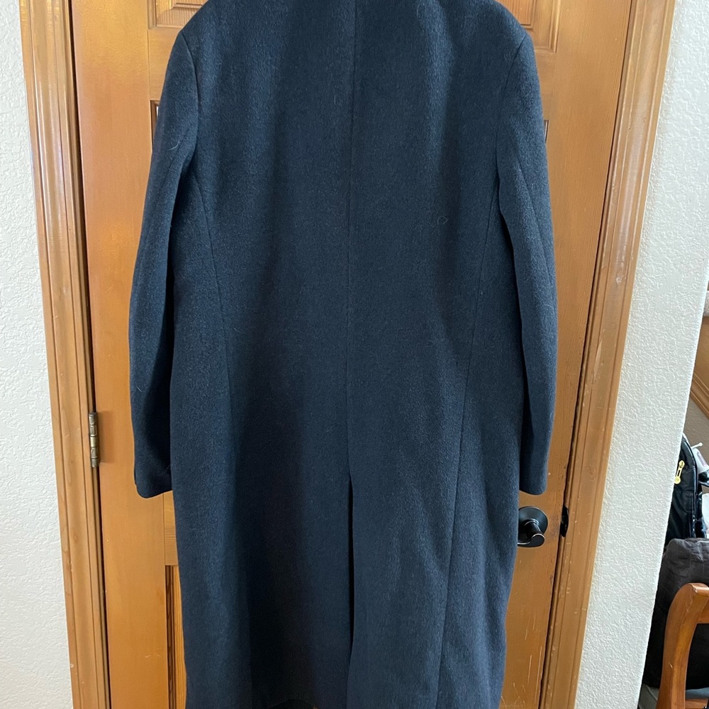 Mens Wool and Cashmere Blend Knee Length Trench Coat